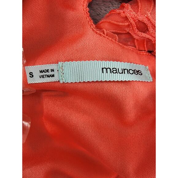 Maurices Open Back Crossover Straps Fit & Flare Tank Dress Size S Orange Coral - Picture 3 of 9
